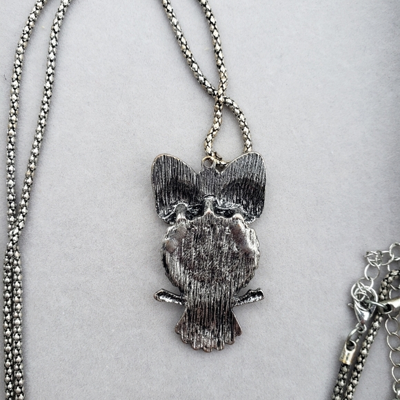 Owl Pendant Necklace - rope chain - Picture 7 of 8
